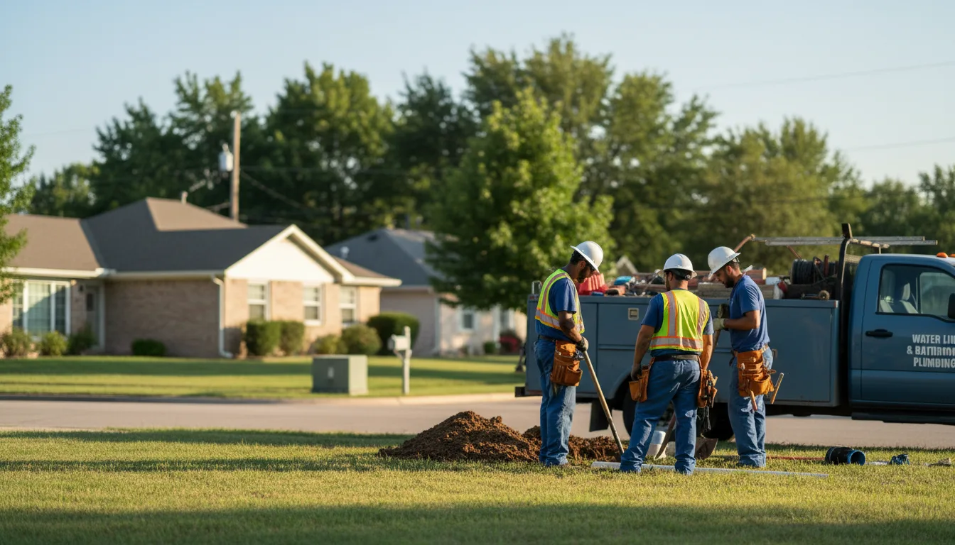 Residential water line and bathroom plumbing service in Bowlus, MN